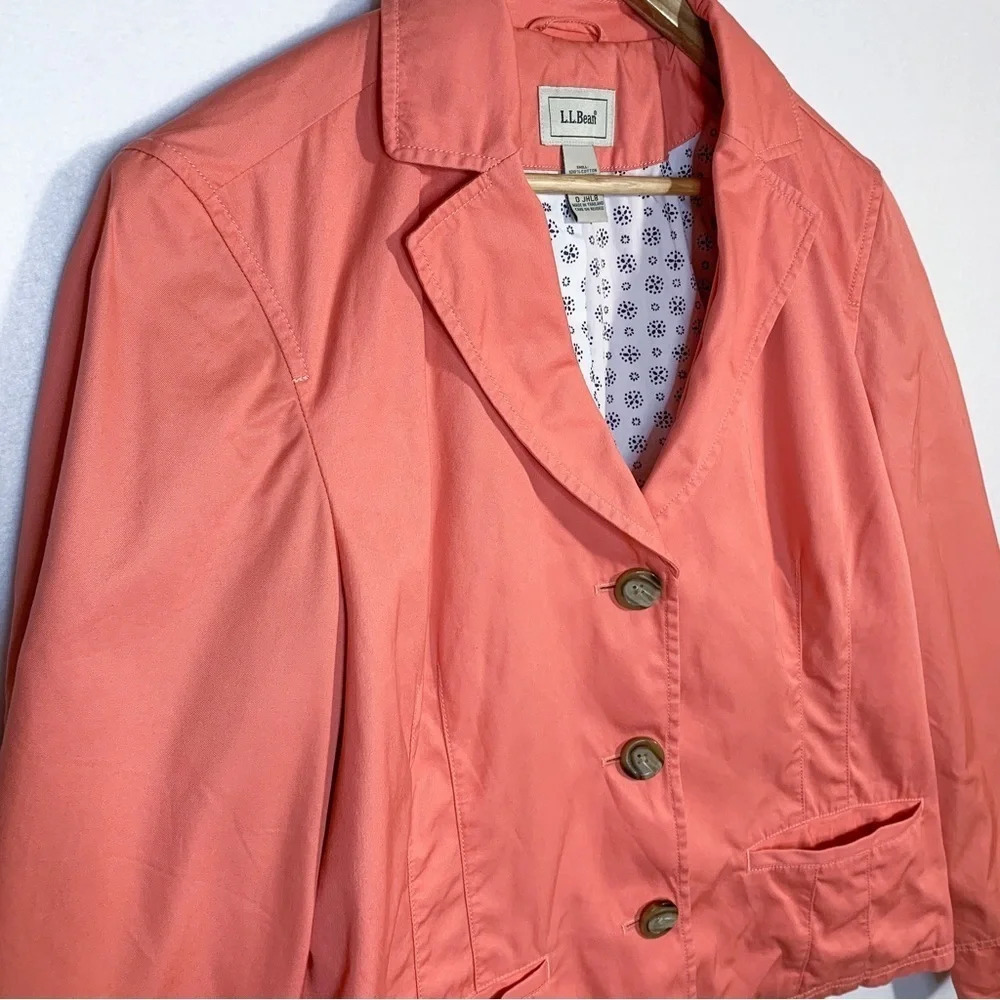 L.L. Bean Coral 100% Cotton Blazer Jacket - Picture 2 of 6